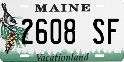 ME license plate 2608SF