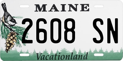 ME license plate 2608SN