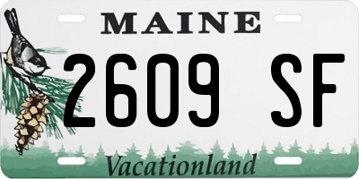 ME license plate 2609SF