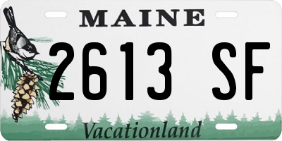 ME license plate 2613SF