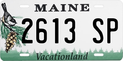 ME license plate 2613SP