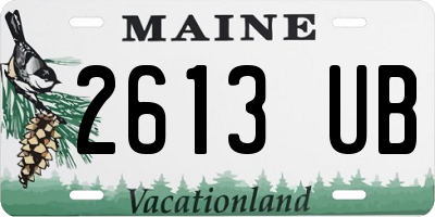 ME license plate 2613UB