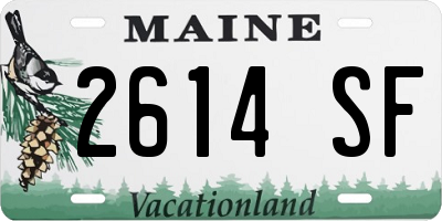 ME license plate 2614SF