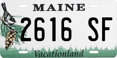 ME license plate 2616SF