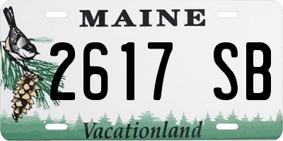 ME license plate 2617SB