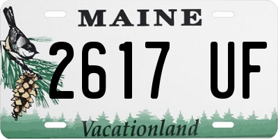 ME license plate 2617UF