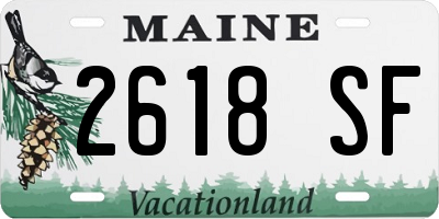 ME license plate 2618SF