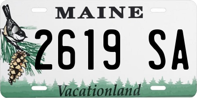 ME license plate 2619SA