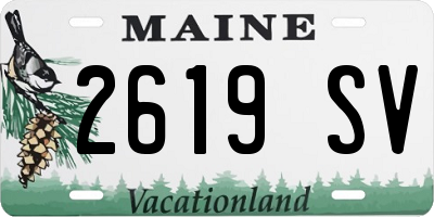 ME license plate 2619SV