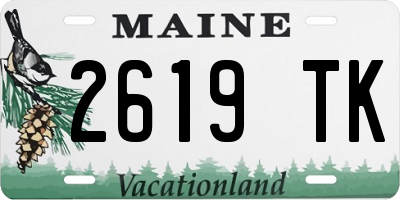 ME license plate 2619TK