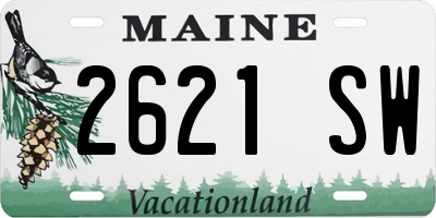 ME license plate 2621SW