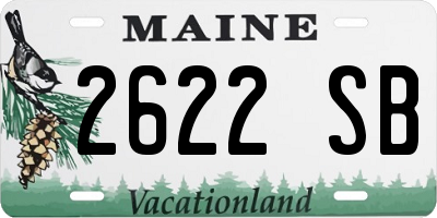 ME license plate 2622SB