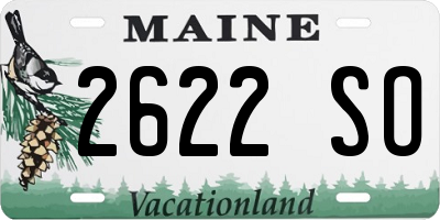 ME license plate 2622SO