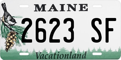 ME license plate 2623SF