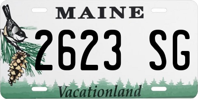 ME license plate 2623SG