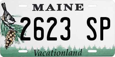 ME license plate 2623SP