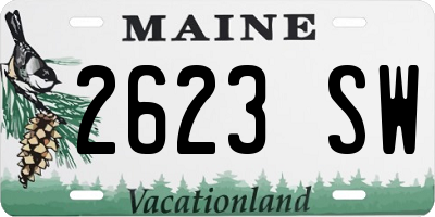 ME license plate 2623SW