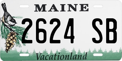 ME license plate 2624SB