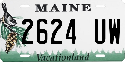 ME license plate 2624UW