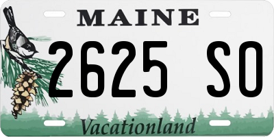 ME license plate 2625SO