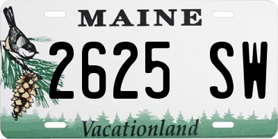 ME license plate 2625SW