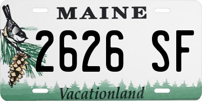 ME license plate 2626SF