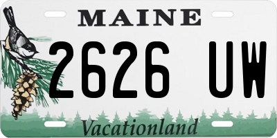 ME license plate 2626UW