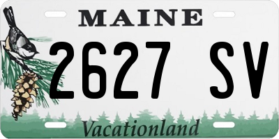 ME license plate 2627SV