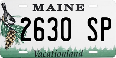 ME license plate 2630SP