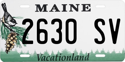 ME license plate 2630SV