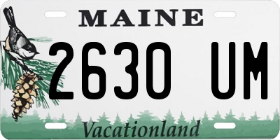 ME license plate 2630UM