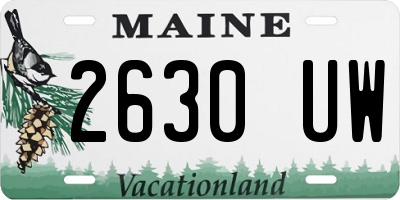 ME license plate 2630UW