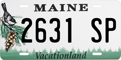 ME license plate 2631SP