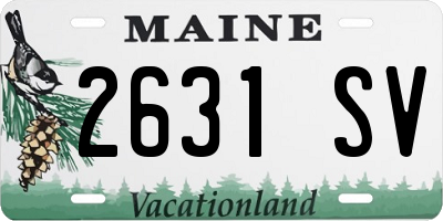 ME license plate 2631SV