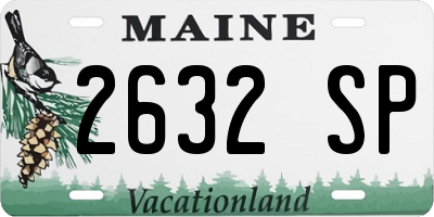 ME license plate 2632SP