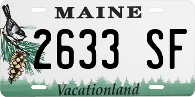 ME license plate 2633SF