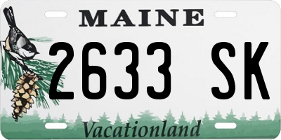 ME license plate 2633SK