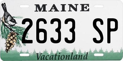 ME license plate 2633SP
