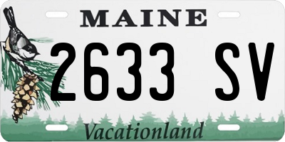 ME license plate 2633SV