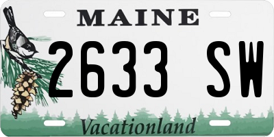 ME license plate 2633SW
