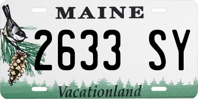ME license plate 2633SY