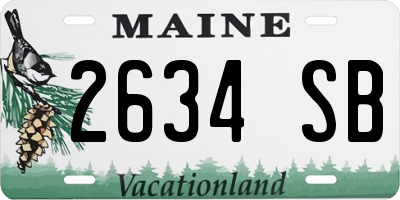 ME license plate 2634SB