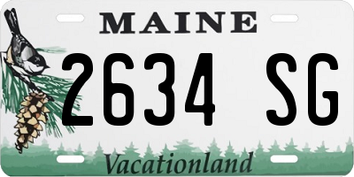 ME license plate 2634SG