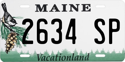 ME license plate 2634SP