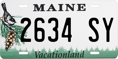 ME license plate 2634SY