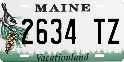 ME license plate 2634TZ