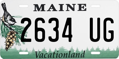 ME license plate 2634UG