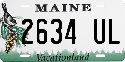 ME license plate 2634UL