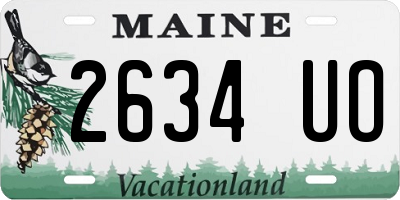 ME license plate 2634UO