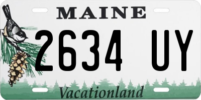 ME license plate 2634UY